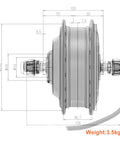 Technical diagram of Front Drive Ebike Hub Motor 36V 48V 500W Brushless Gear Electric Bicycle Hub Motor For Easy Conversion