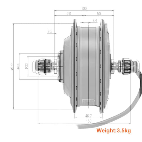 Technical diagram of Front Drive Ebike Hub Motor 36V 48V 500W Brushless Gear Electric Bicycle Hub Motor For Easy Conversion