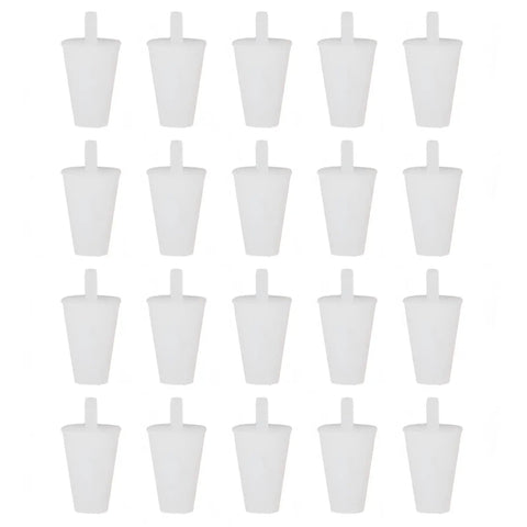 Durable 20 Pcs Silicone Tapered Plugs Kit That Holds Up Under Heat For Anodizing And Painting Projects, No Cracking Or Shrinking Ever So Your Work Stays Safe. 20 white tapered silicone plugs