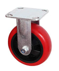 Heavy Duty Rigid Top Plate Caster With Six Inch Non Marking Polyurethane Wheels Paired With Double Ball Bearings for smooth roll
