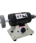 Badass 800W Heavy Duty Gemstone Polishing Machine Dual Head Bench Grinder With Flexible Shaft For Crystal Stone Engraving And Stepless Speed Control Pure Copper Motor, side view of compact bench lathe.