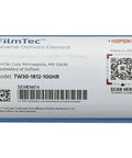 Label of TW30-1812-100HR 100 GPD TFC High Rejection Membrane For Undersink RO System with barcode and QR code visible.