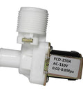 Three Quarters Inch Water Inlet Solenoid Valve AC 110V Normally Closed Right Angle Thread Plastic Body for Appliances