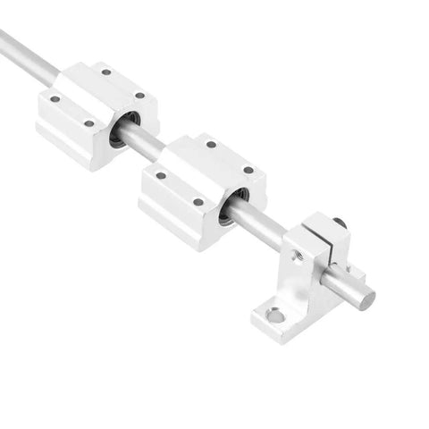 8mm By 400mm CNC Linear Rail Shaft Rod And SC8UU Bearing Block Set With 21mm Sliding Block Height for Woodworking Machinery.