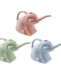 Set of 3 Animal Shaped Watering Cans With Long Nose Spout And Ergonomic Handle For Indoor And Outdoor Plant Care Refillable Eco Friendly Garden Tools In Assorted Green Pink Blue, plastic, elephant shaped