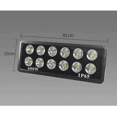 Heavy Duty Rechargeable Led Floodlight Waterproof Ip66 Outdoor Projection Lamp Super Bright 300 Watt with 12 LED bulbs and IP65 rating.