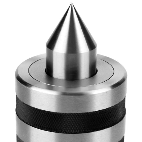 MT3 live center, heavy-duty Morse taper 3, alloy steel body with knurled grip, close-up view