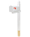 4x4 Anchor Post Kit Pine Wood Post With Steel Drive-In Anchor And Hardware For Ground Install No Dig Or Concreting Required Compatible With Standard 4x4 Mailbox Posts WP000W01 shown with mailbox