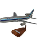 L1011 Tristar Eastern Airlines Dope Desktop Display Model In Silver Livery One Hundredth Scale Handcrafted Mahogany Wood Craft Gift