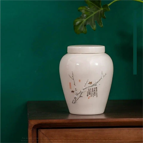 Vintage Ceramic Sealed Storage Jars Double Set For Storing Loose Tea Coffee Beans Spices Sugar And Herbs Fresh Big Time Your Pantry Deserves Straight Fire on a wooden surface.