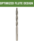 Side view of a 7/16 in x 6 in masonry drill bit, carbide-tipped for concrete, brick, stone.