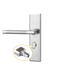 Top Tier 304 Stainless Steel Interior Door Lock For Bedroom And Wooden Gates With Slick Finish showing handle and keyhole detail.