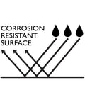 Illustration of corrosion resistant surface for Karsen II Widespread Bathroom Faucet in Polished Chrome, dual-handle design.
