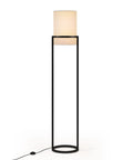 62 Inch Tall Floor Lamp With Blackened Bronze Finish And French Drum Linen Shade For Elegant Living Room Lighting LED Compatible Bulb Sold Separately Or LED Bulbs Optional.