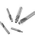 5-piece set of HSS counterbore drill bits with 4-flute straight end mills, M3–M8 for copper, aluminum, cast iron.