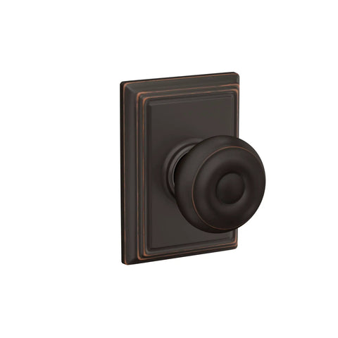 Georgian Door Knob With Addison Trim Aged Bronze Non Locking Hall And Closet Passage Door Knob For Interior Doors Easy Install