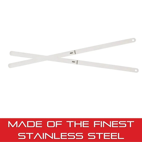 Tempered Steel Thickness Gauge Feeler Stock With Rounded Ends For Jigs And Fixtures Pro Grade 0.002 Inch Thick 12 Inch