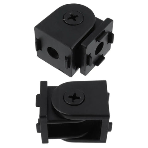 8 Pack Black Pivot Joint Hinge Connectors 180 Degree Adjustable For 2020 Series Aluminum Extrusion Profiles, Heavy Duty Zinc Alloy Construction, 30mm By 20mm By 20mm, Ideal For DIY Projects And Custom Builds. black pivot hinge connectors, shown open and folded