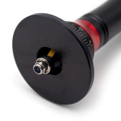 Mini Pneumatic Chamfering And Deburring Machine For Metal Work close-up of the cutting edge and adjustment dial.
