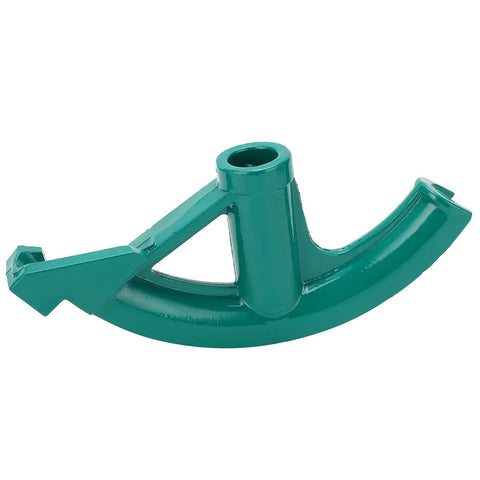 Super Badass Lightweight One Inch Water Wire Pipe Bender For Steel Copper Aluminum Home Shop Hand Tube Bending Tool That Handles Heavy Duty Work With Zero Sweat, green metal frame side view.