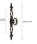 Side view of Vintage Style Antique Bronze Cabinet Pulls Handles 2 Pack, 160mm length, 100mm hole spacing, zinc alloy construction.
