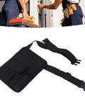 Built Tough Waterproof Black Oxford Cloth Waiter Waist Bag With Adjustable Belt, lightweight tool storage pouch.