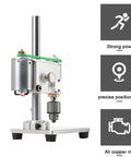 High-Performance Precision Benchtop Drill Press With Jt0 Chuck, 360-Degree Rotation And Variable Speed 400-4500Rpm angled view showing motor and chuck.