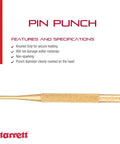 Drive Pin Punch With Knurled Grip One Eighth Inch Diameter 4 Inch Length For Driving Pins And Rivets In And Out Of Workpieces