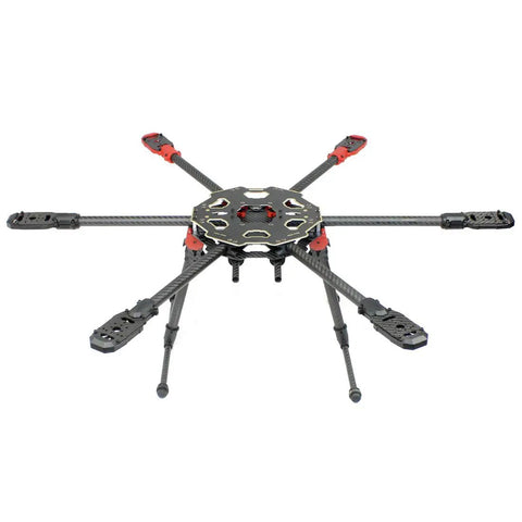 680Pro Six Axis Folding Hexacopter Frame Kit 695mm Wheelbase carbon fiber tubes, low center of gravity drone airframe