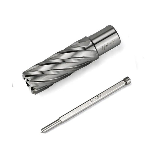 Hardcore Weldon Shank Annular Cutter For Magnetic Drills And Mill Presses High Speed Steel Hole Saw 7/8 inch diameter with leader pin.