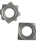 Two Pack 4 Inch Square Lazy Susan Turntable Bearings Heavy Duty Swivel Plate Galvanized Steel Rustproof 95mm Square