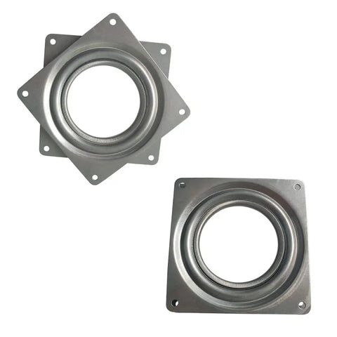 Two Pack 4 Inch Square Lazy Susan Turntable Bearings Heavy Duty Swivel Plate Galvanized Steel Rustproof 95mm Square