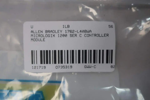 Label on MicroLogix 1200 Programmable Controller 1762-L40BWA Series C PLC Module D536489 Replacement bag