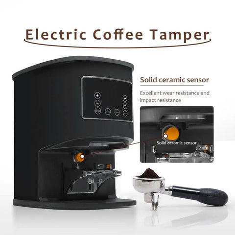 Automatic Electric 58mm Coffee Tamper With Adjustable 10 To 30Kg Pressure Commercial Stainless Steel Espresso Press White