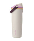 Side view of FreeSip 2-In-1 Spout Water Bottle with Built-In Straw and Bucket Handle, insulated 30 oz stainless steel, ideal for travel.