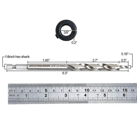 One Quarter Inch Hex Shank Pocket Hole Drill Bit With Depth Stop Collar For Manual Pocket Hole Jig System Woodworking Tools