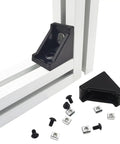 Aluminum Extrusion Corner Brackets Kit For 20S Rails 20x28x28mm L Shaped Brackets With 40 M5 T Slot Nuts And M5x8mm Hex Bolts