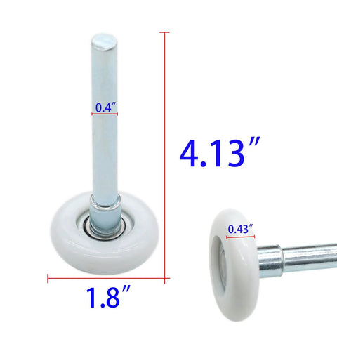 Quiet White Nylon Garage Door Rollers With 1.8 Inch Wheels And 4 Inch Stems, Easy Swap For Garage Tracks, Premium Sealed 11 Ball Bearings