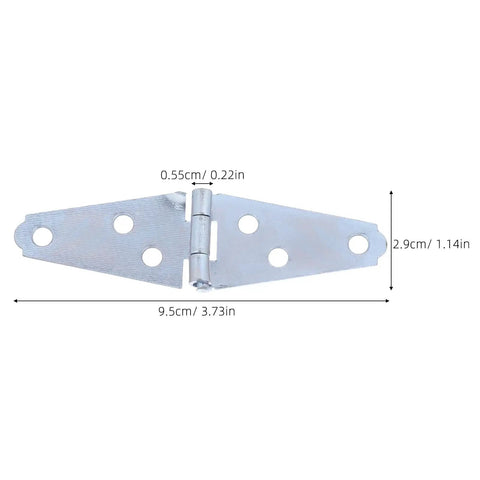 Heavy Duty 6 Pack T Hinges With Mounting Screws For Barn Doors And Gates, steel hinge with measurements, durable design.