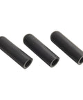 Complete 105 Piece Assorted Rubber Vacuum Cap Kit With 9 Sizes For Automotive Carburetor And Manifold Hoses, Heavy Duty Nitrile Hose End Fittings That Are Perfect For Any Car Repair Job You Need Right Now. three black nitrile vacuum caps on white