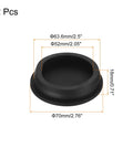 High Temp Silicone T Shaped Stopper Plug For Coating And Plating Waterproof Sealing Hole Plugs For Powder Coating Painting Anodizing Media Blasting Pipe Holes Test Tubes Black Pack Of 2 OD 70mm dimensions shown