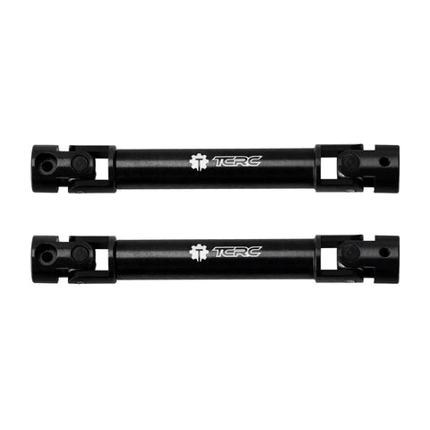 Heavy Duty Hardened Steel Extended Drive Shafts With D Shaped Ends For Axial AX24 XC1 RC Car Upgrade, black steel, front view