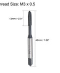 M3 X 0.5 Spiral Point Threading Tap H2 Tolerance High Speed Steel TICN Coated Round Shank Square End Metric Screw