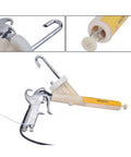 Portable Powder Coating System Paint Spray Gun With 5 Stage Adjustable Dial and 110V Plug In Design, showing trigger and attachment details.