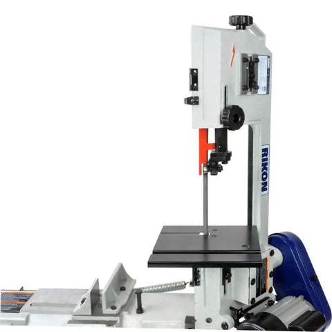 Top Notch 4X6 Metal Cutting Bandsaw With A Badass 3/4HP Motor And Slick Dual Vertical Horizontal Setup For Nailing Precision Cuts Under Any Shop Pressure, detailed view of band saw blade setup.