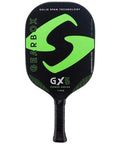 7.8oz Carbon Fiber Pickleball Paddle with Edgeless 3-15/16in Frame, green finish, slim aerodynamic body, front view