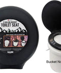 Top Rated Black Plastic Toilet Seat Lid Snaps Straight Onto Any Standard Five Gallon Bucket, polypropylene, heavy-duty, portable restroom.