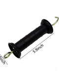 Four Pack Plastic Electric Fence Gate Handle With Insulators And Spring, 5.9-inch black handle, durable, prevents shocks