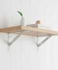 Fast Install White Iron Shelf Brackets For Floating Shelves No Fuss Easy Mount Triangular Supports Heavy Duty Metal Set Of Two 5.9 By 3.7 Inches