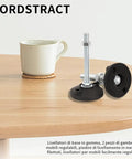 Adjustable Furniture Leg Levelers Pack of 2 with Rubber Base Feet M6 Threaded Posts Easy Height Adjustment on a table surface